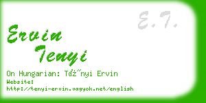 ervin tenyi business card